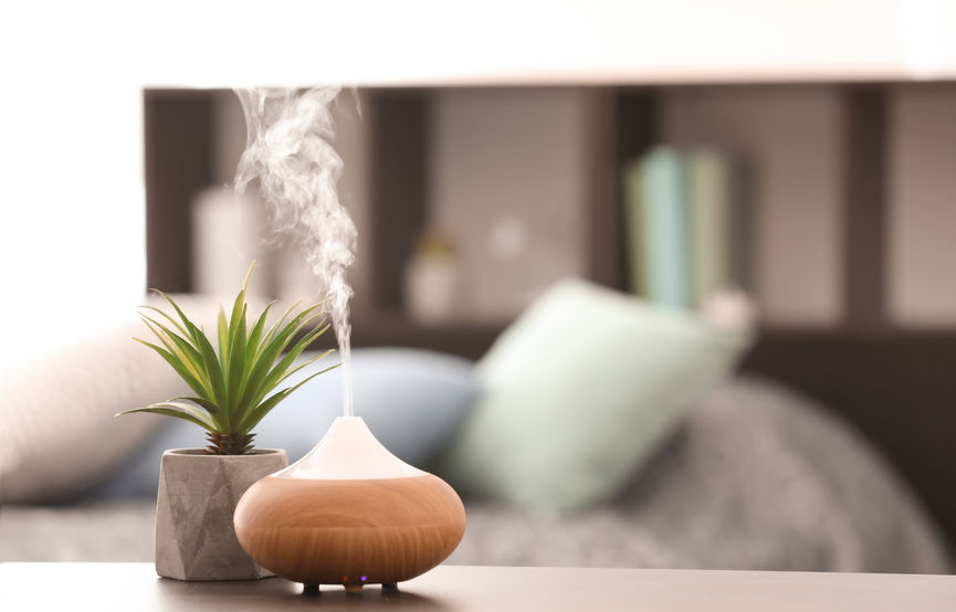 Essential Oils diffusing for aromatherapy