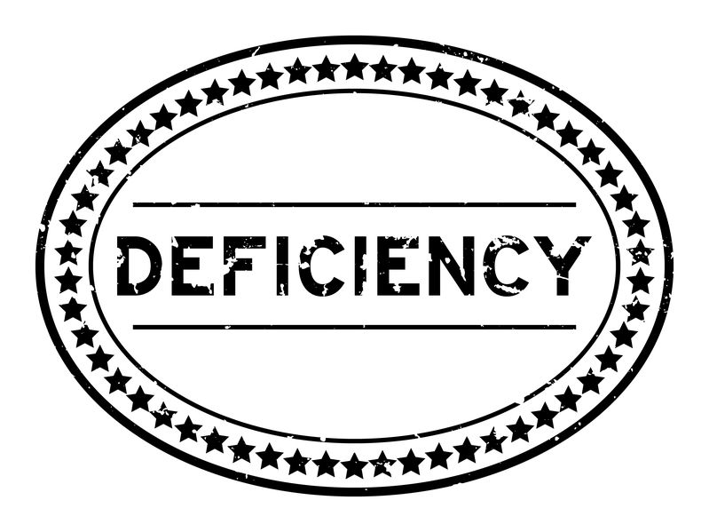 favorite_borderfilter_none Grunge black deficiency word oval rubber seal stamp on white background