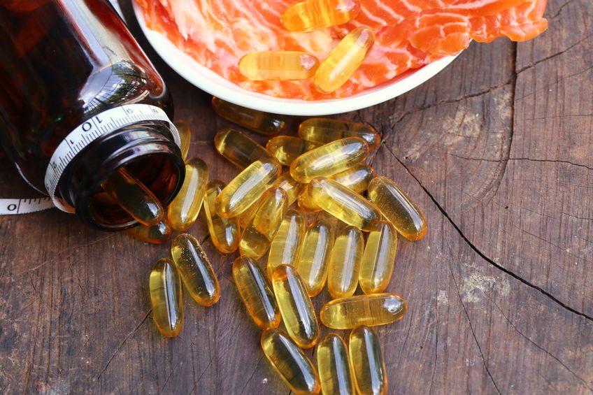 fish oil capsules with fish meat